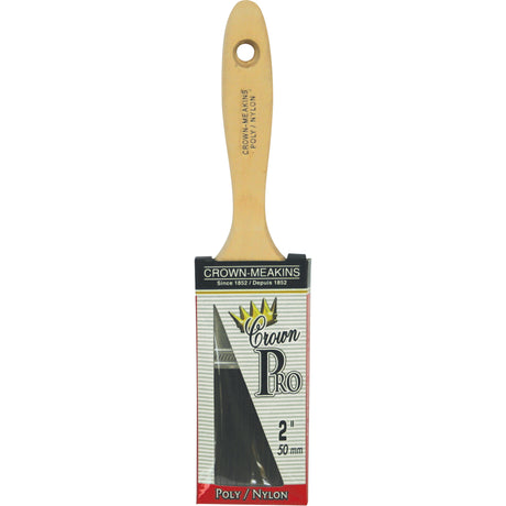 Straight Pro Paint Brush, Poly/Nylon, Wood Handle, 2" Width