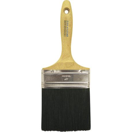 Straight Wall Paint Brush, Bristle, Wood Handle, 4" Width