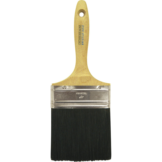 Straight Wall Paint Brush, Bristle, Wood Handle, 4" Width