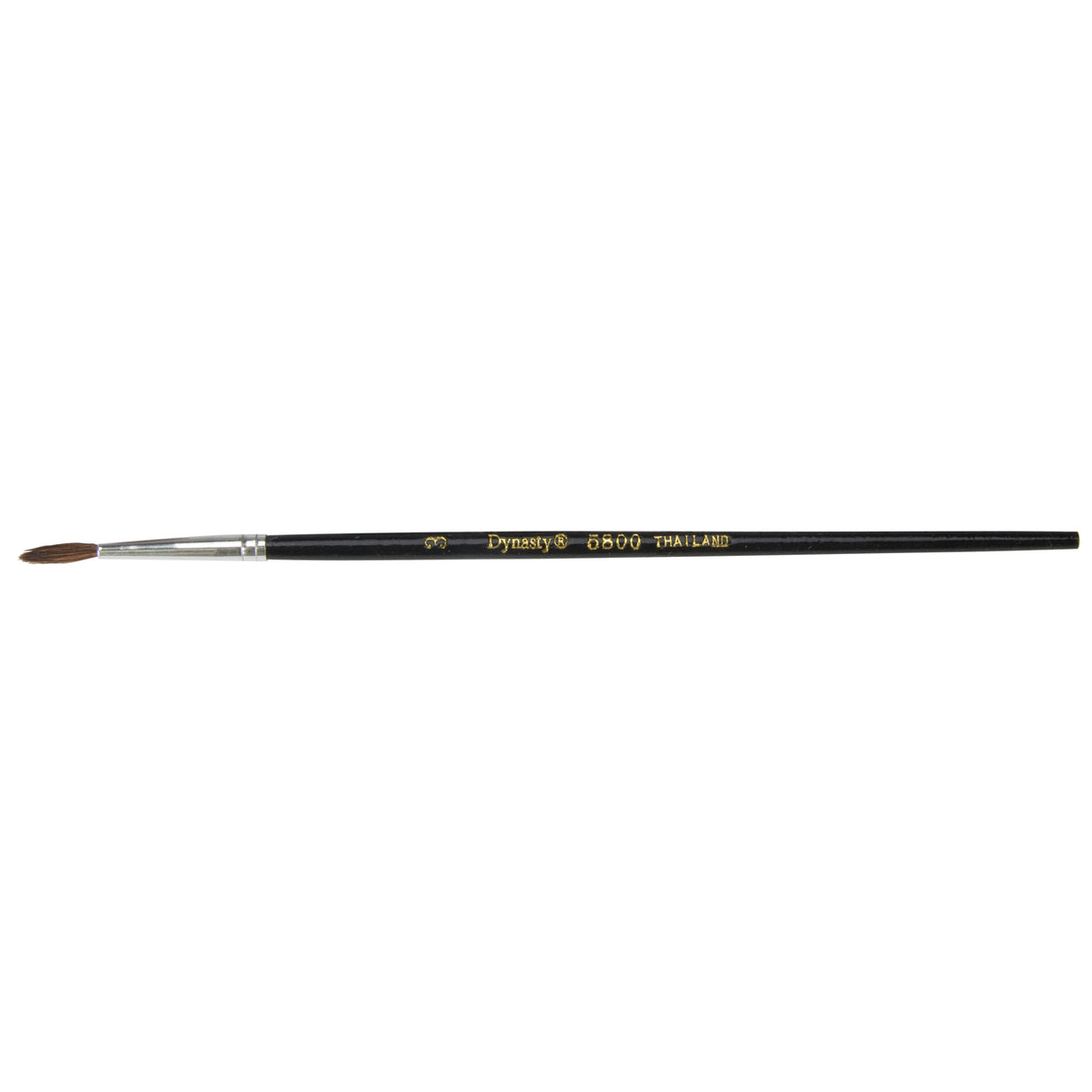 Black Pointed Bristle Artist Brush, 2.1 mm Brush Width, Camel Hair, Wood Handle