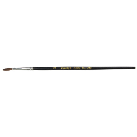 Black Pointed Bristle Artist Brush, 2.1 mm Brush Width, Camel Hair, Wood Handle