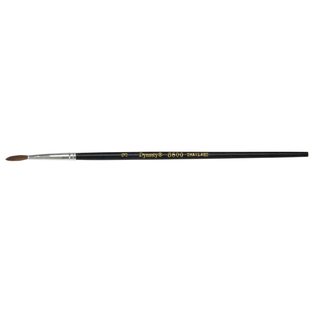 Black Pointed Bristle Artist Brush, 2.1 mm Brush Width, Camel Hair, Wood Handle