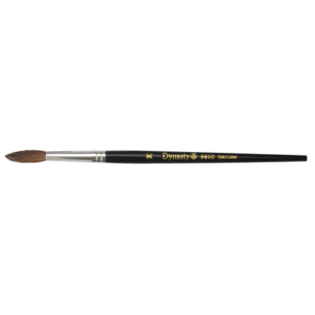 Black Pointed Bristle Artist Brush, 5.7 mm Brush Width, Camel Hair, Wood Handle