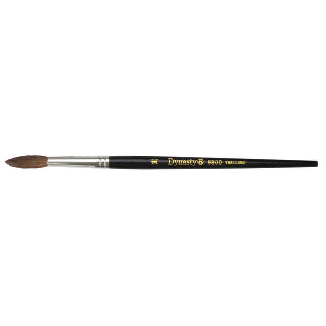 Black Pointed Bristle Artist Brush, 5.7 mm Brush Width, Camel Hair, Wood Handle