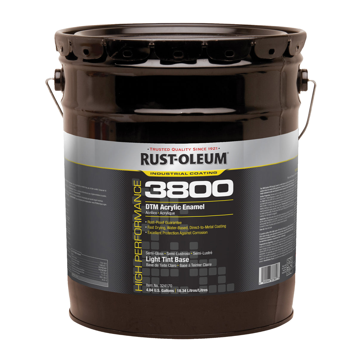 3800 High-Performance DTM Acrylic Enamel, 5 gal., Pail, Tint Base