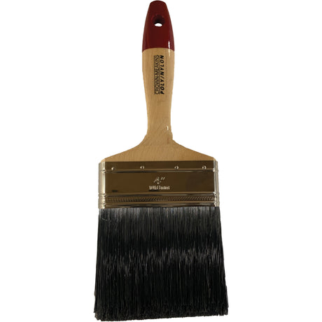 Paint Brush, Poly/Nylon, Wood Handle, 4" Width