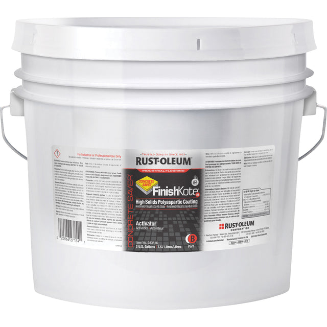 Concrete Saver® FinishKote 80 High Solids Polyaspartic Floor Coating Part B, Pail, Clear/Tint Base