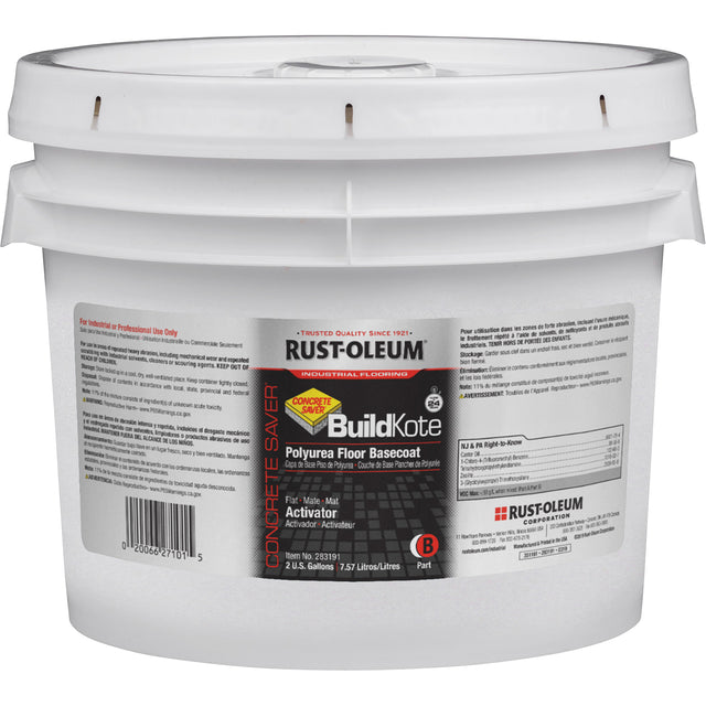 Concrete Saver® BuildKote Polyurea Floor Coating Primer Part B, 2 Gal., Pail, Clear/Tint Base