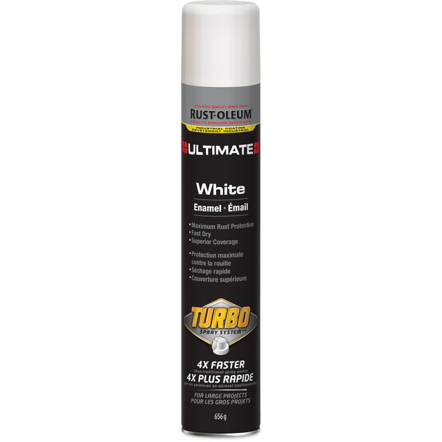 Ultimate Turbo Enamel Spray Paint, White, Gloss, 652 g, Aerosol Can