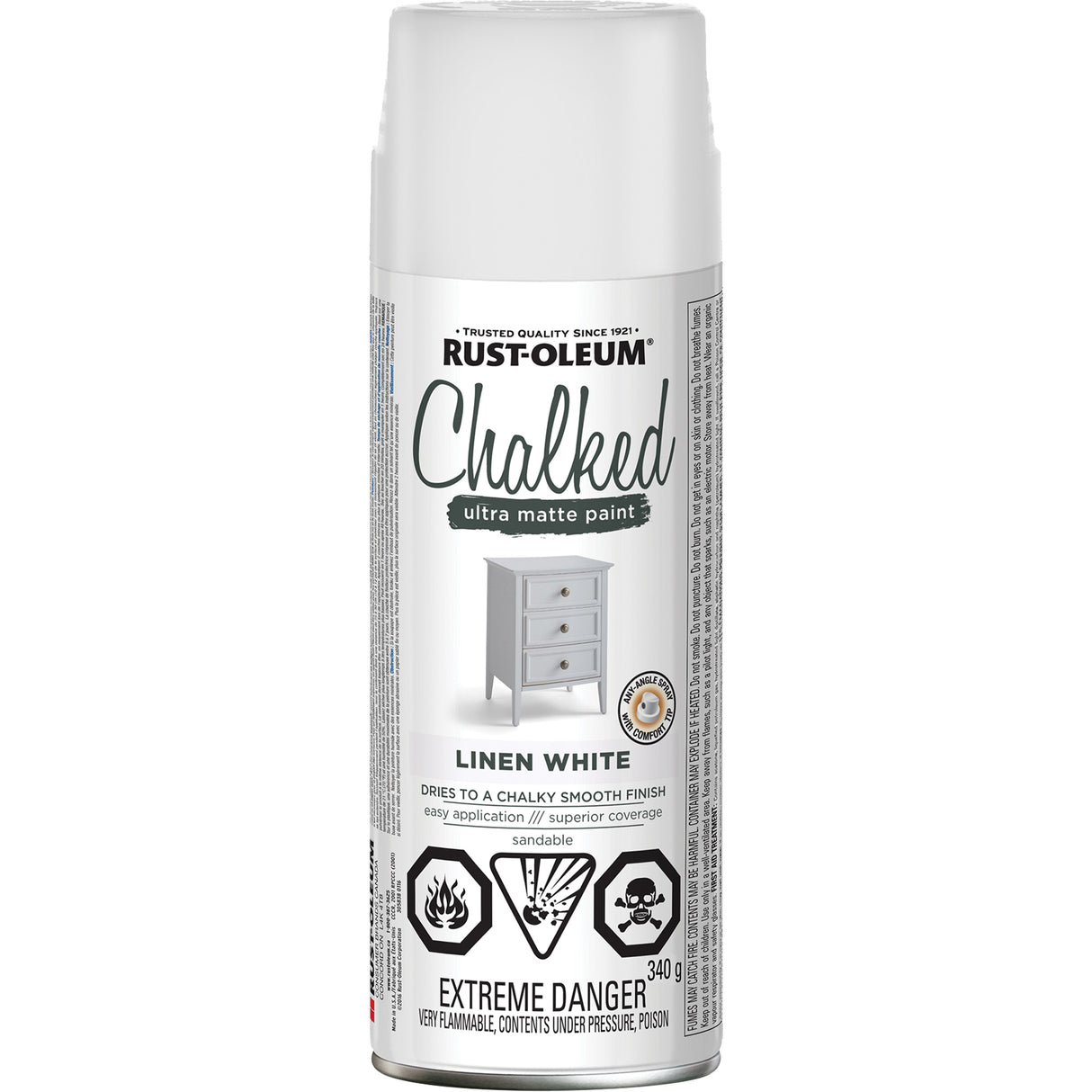 Chalked Paint, Aerosol Can, Linen White