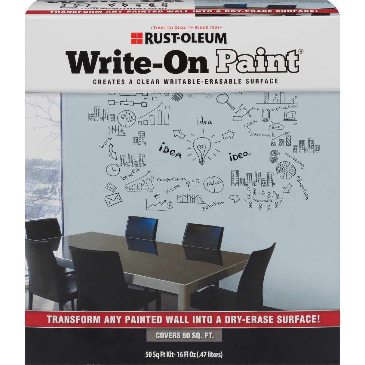 Write-On Paint® Dry-Erase Surface Paint, 473 ml, Kit, Clear