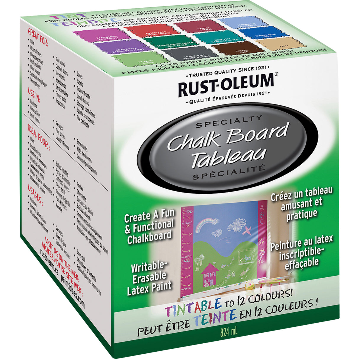 Specialty Chalk Board Paint, 824 ml, Kit, Tint Base