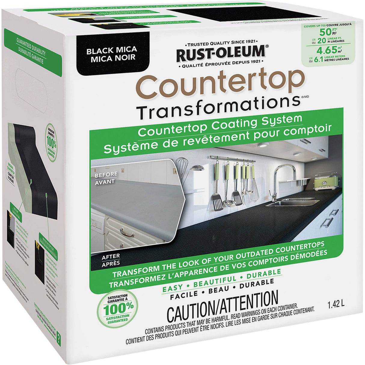 Countertop Transformations® Mica Countertop Coating System, 1.42 L, Kit, Black Mica