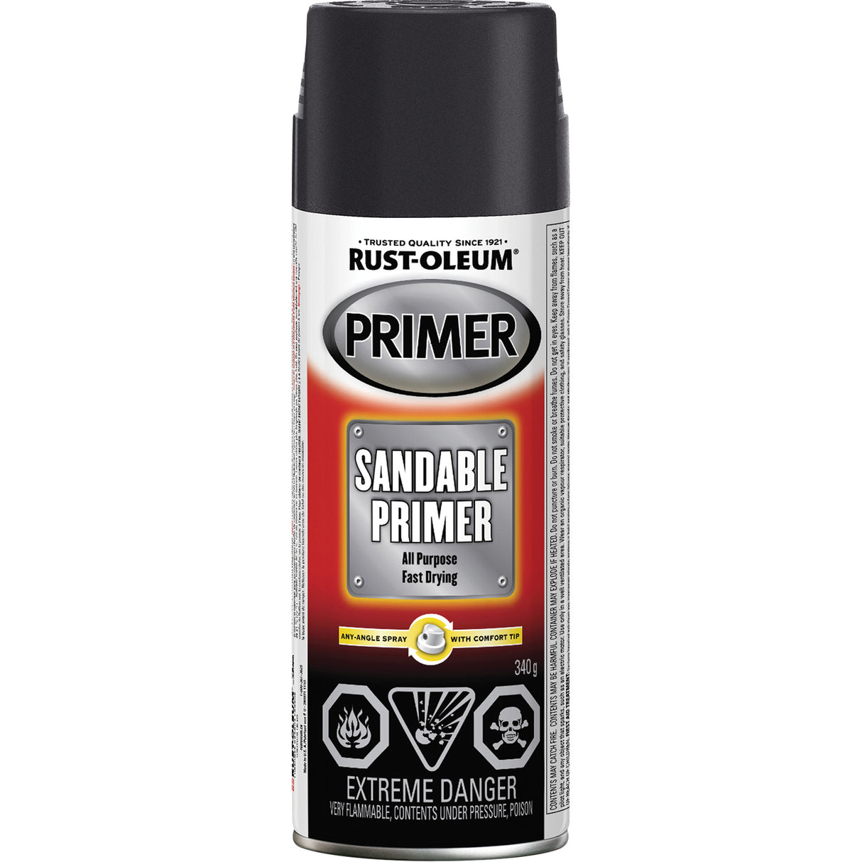 Automotive All-Purpose Sandable Primer, Black, Very Flat, Aerosol Can