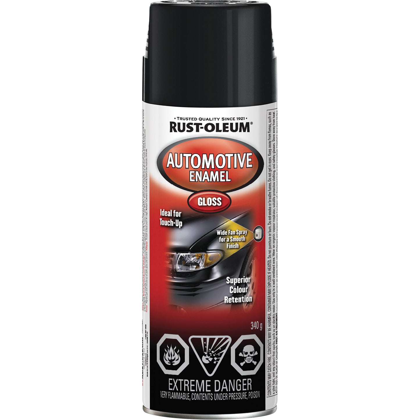 Automotive Enamel, Black, Gloss, Aerosol Can