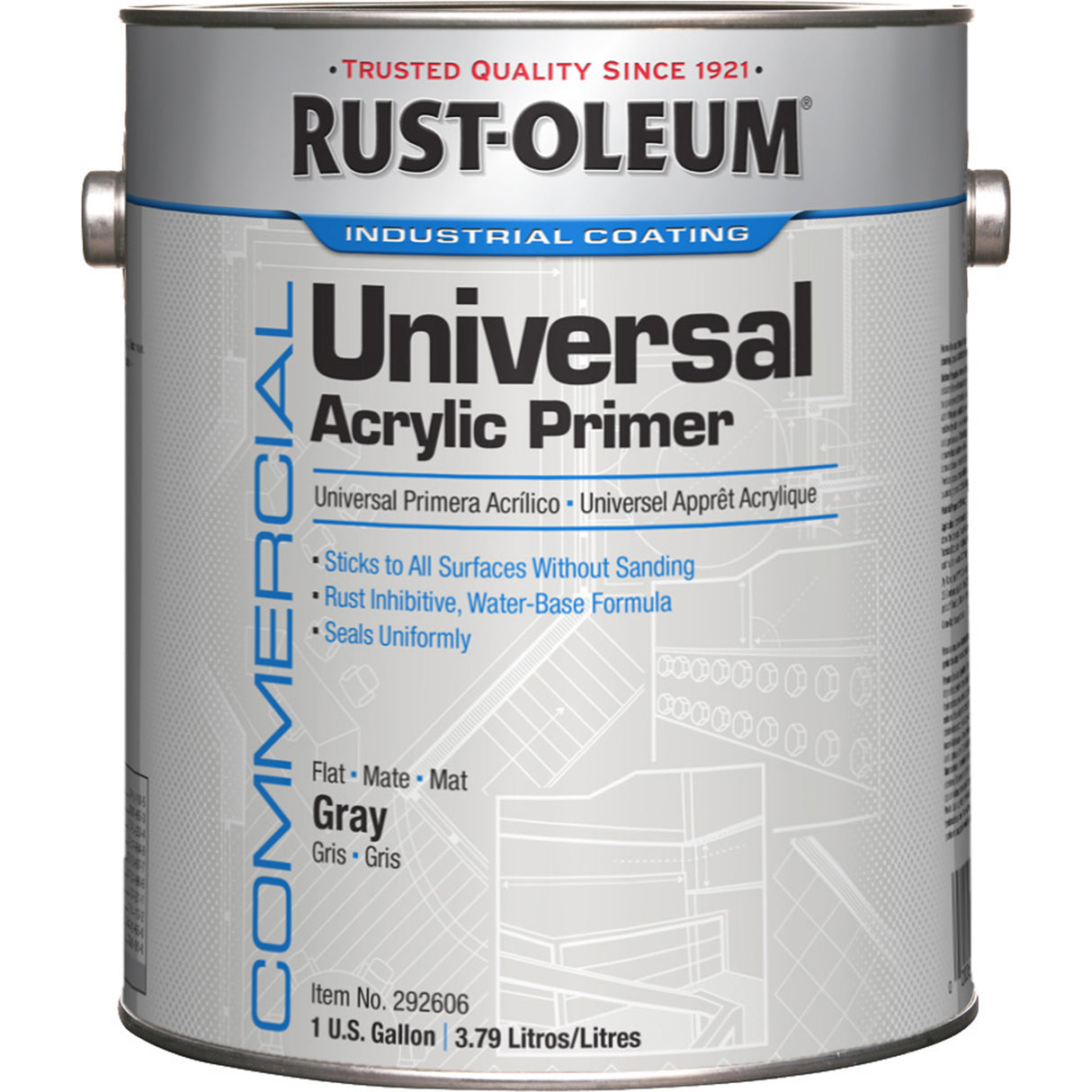 Commercial Universal Acrylic Primer, Grey, Flat, Gallon