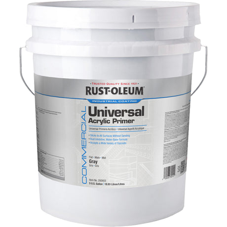 Commercial Universal Acrylic Primer, Grey, Flat, 5 gal., Pail