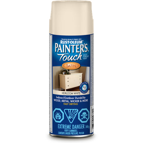 Painter's Touch® Multi-Purpose Brush-On Paint, Heirloom White, Satin, Aerosol Can