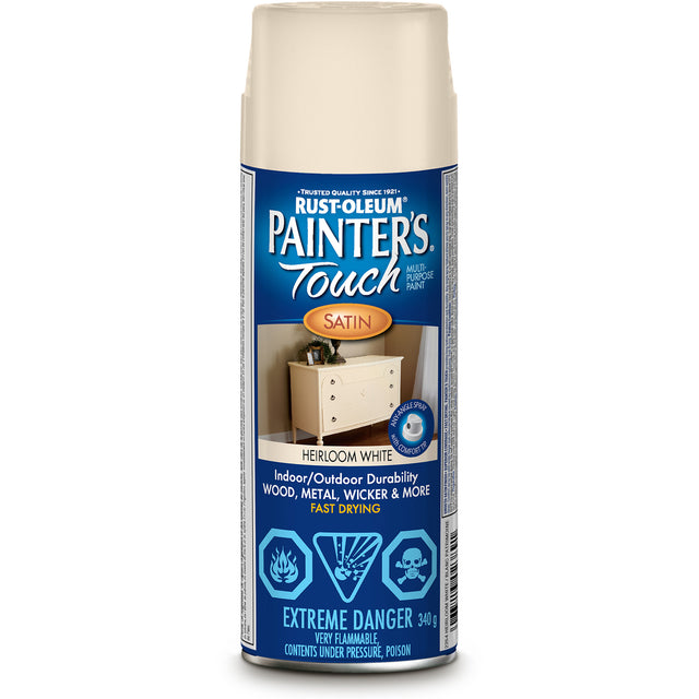 Painter's Touch® Multi-Purpose Brush-On Paint, Heirloom White, Satin, Aerosol Can