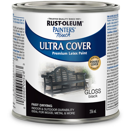 Painter's Touch® Multi-Purpose Brush-On Paint, Black, Gloss, 236 ml, Can