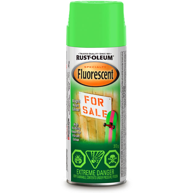 Specialty Fluorescent Spray Paint, Fluorescent Green, Aerosol Can