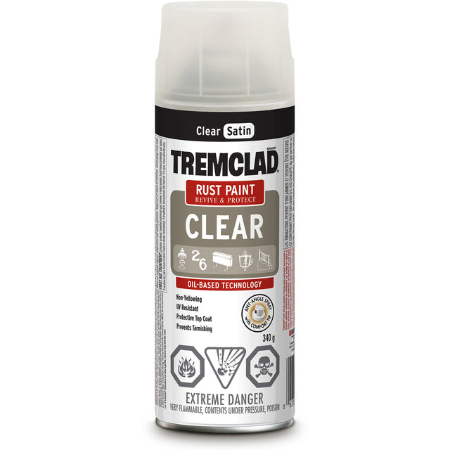 Tremclad® Oil Based Rust Paint, Clear, Satin, Aerosol Can