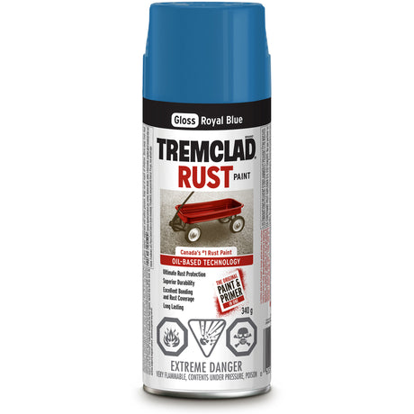 Tremclad® Oil Based Rust Paint, Royal Blue, Gloss, Aerosol Can