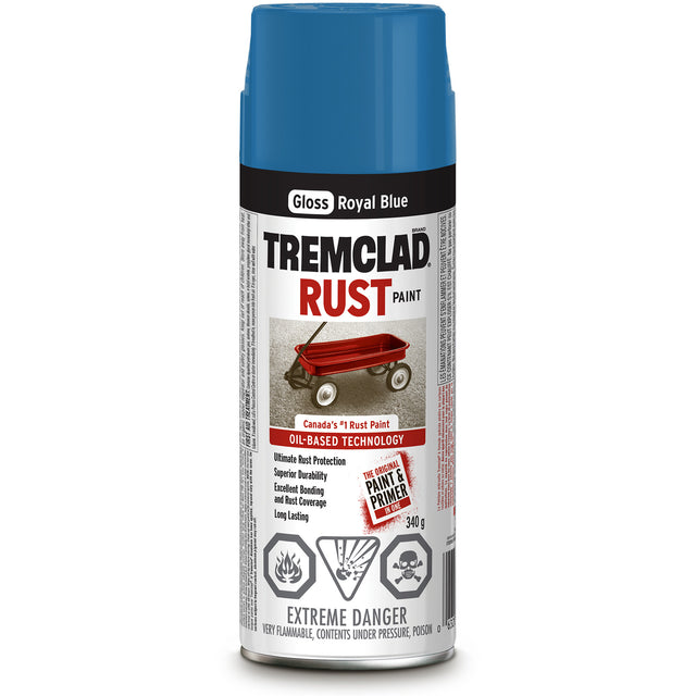 Tremclad® Oil Based Rust Paint, Royal Blue, Gloss, Aerosol Can
