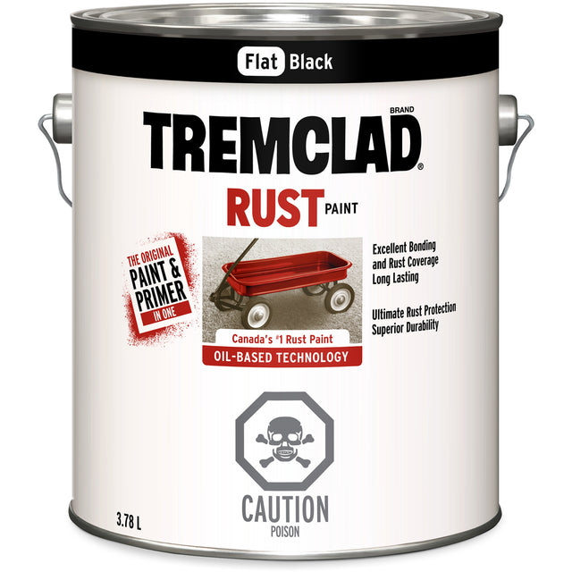 Tremclad® Oil Based Rust Paint, Black, Very Flat, 3.78 L, Gallon