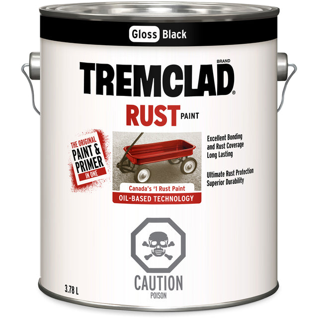 Tremclad® Oil Based Rust Paint, Black, Gloss, 3.78 L, Gallon