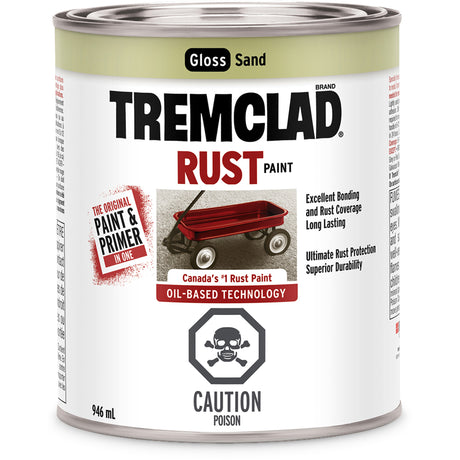 Tremclad® Oil Based Rust Paint, Sand, Gloss, 946 ml, Can