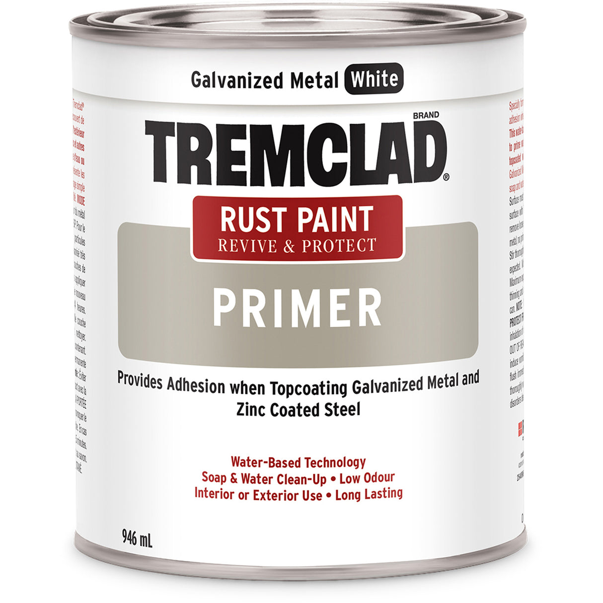 Tremclad® Rust Primer, Galvanized White, Very Flat, 946 ml, Can