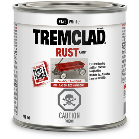 Tremclad® Oil Based Rust Paint, White, Very Flat, 237 ml, Can