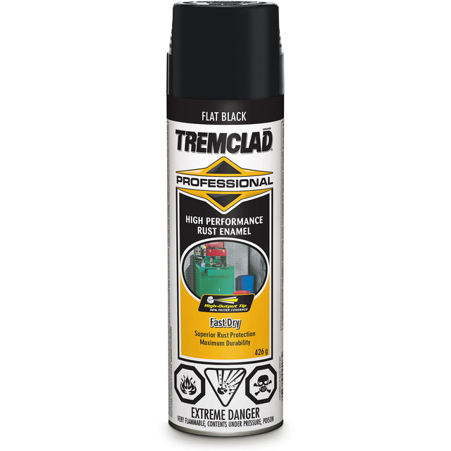 Tremclad® Professional Rust Enamel, Black, Very Flat, Aerosol Can