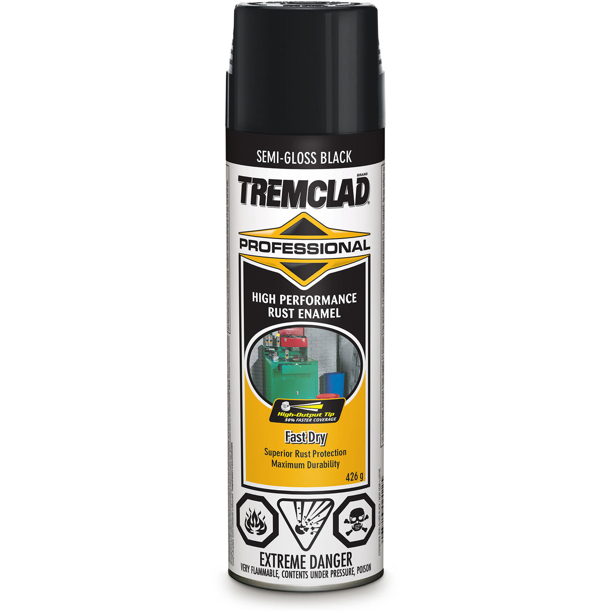 Tremclad® Professional Rust Enamel, Black, Semi-Gloss, Aerosol Can