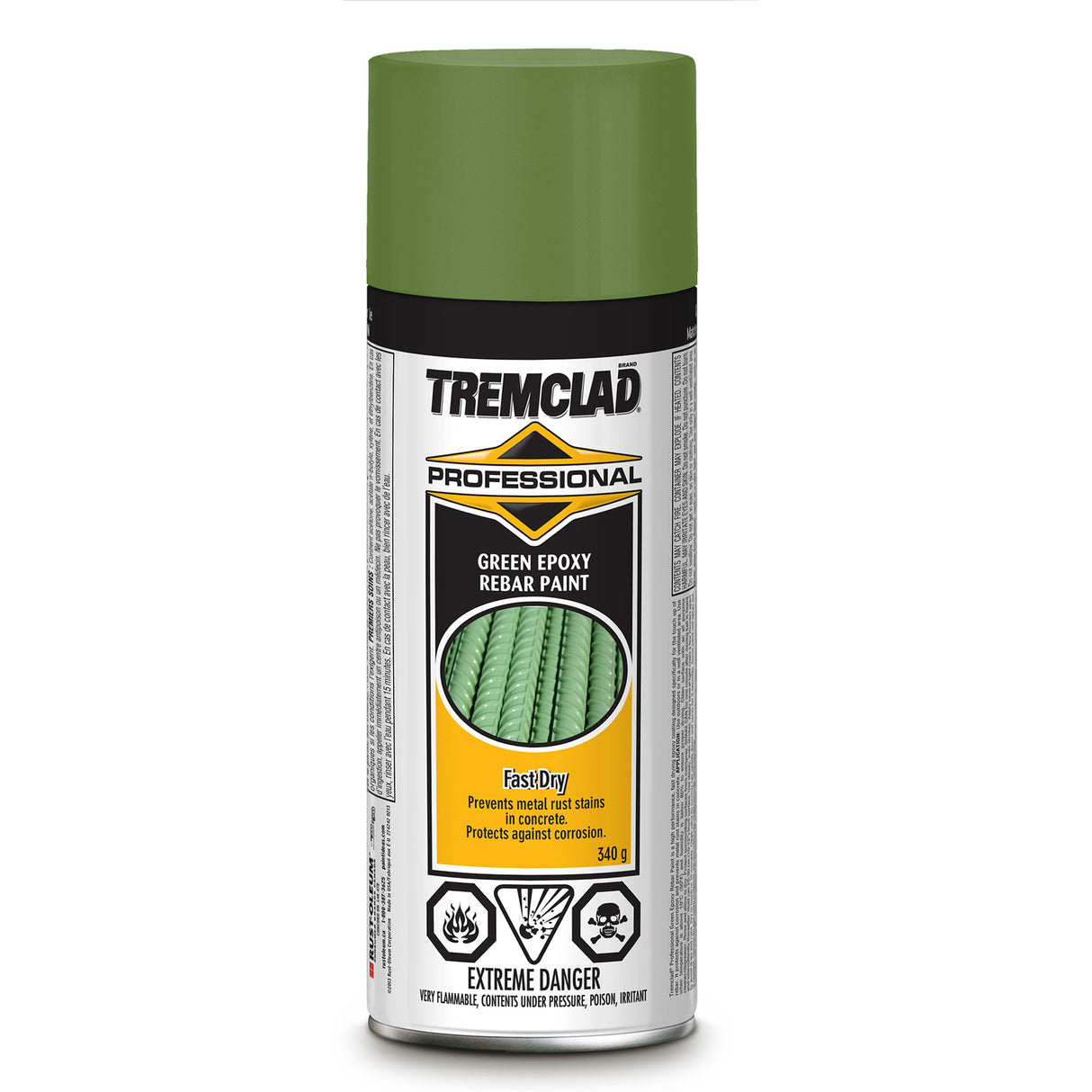 Tremclad® Rebar Rust Spray, Green, Gloss, Aerosol Can