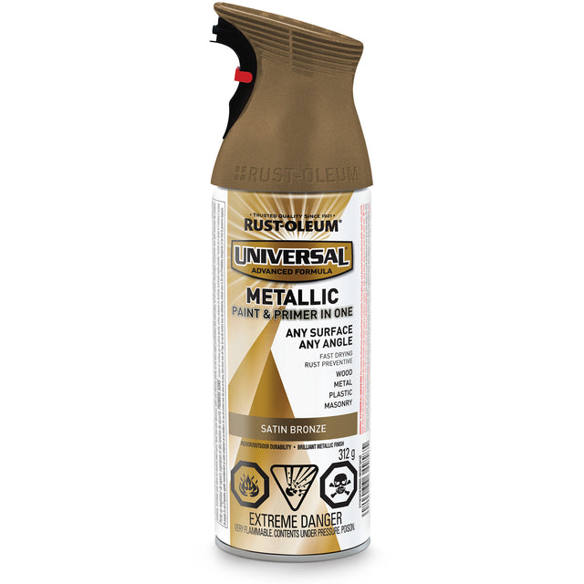 Universal® Spray Paint, Bronze, Metallic/Satin, Aerosol Can