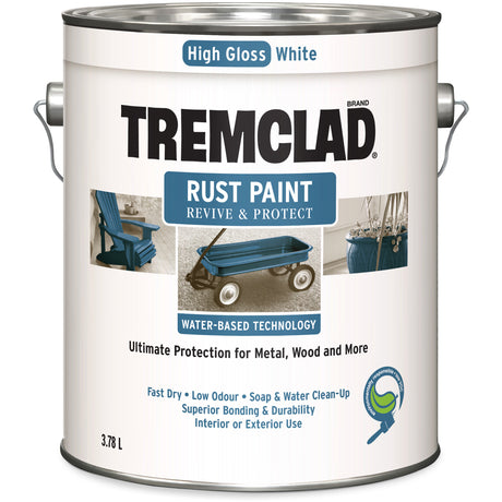 Tremclad® Water-Based Rust Paint, 3.78 L, Gallon, White