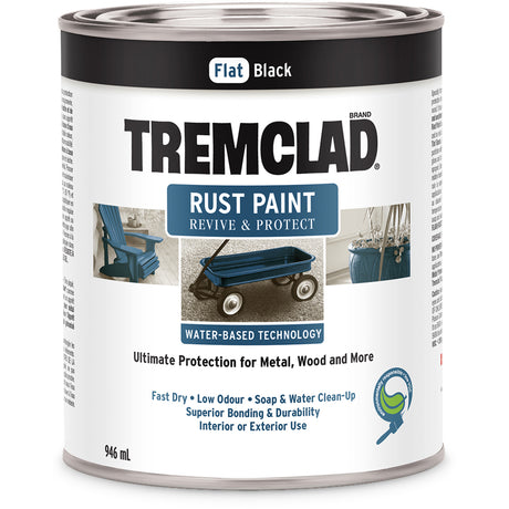 Tremclad® Water-Based Rust Paint, 946 ml, Can, Black