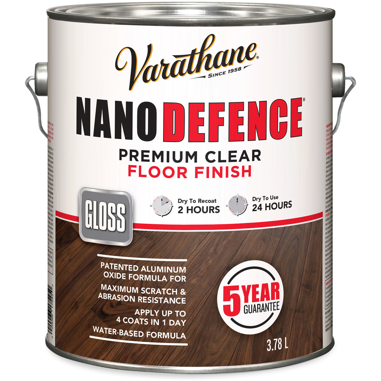 Varathane® Nano Defence® Premium Floor Finish, 3.78 L, Clear, Gloss
