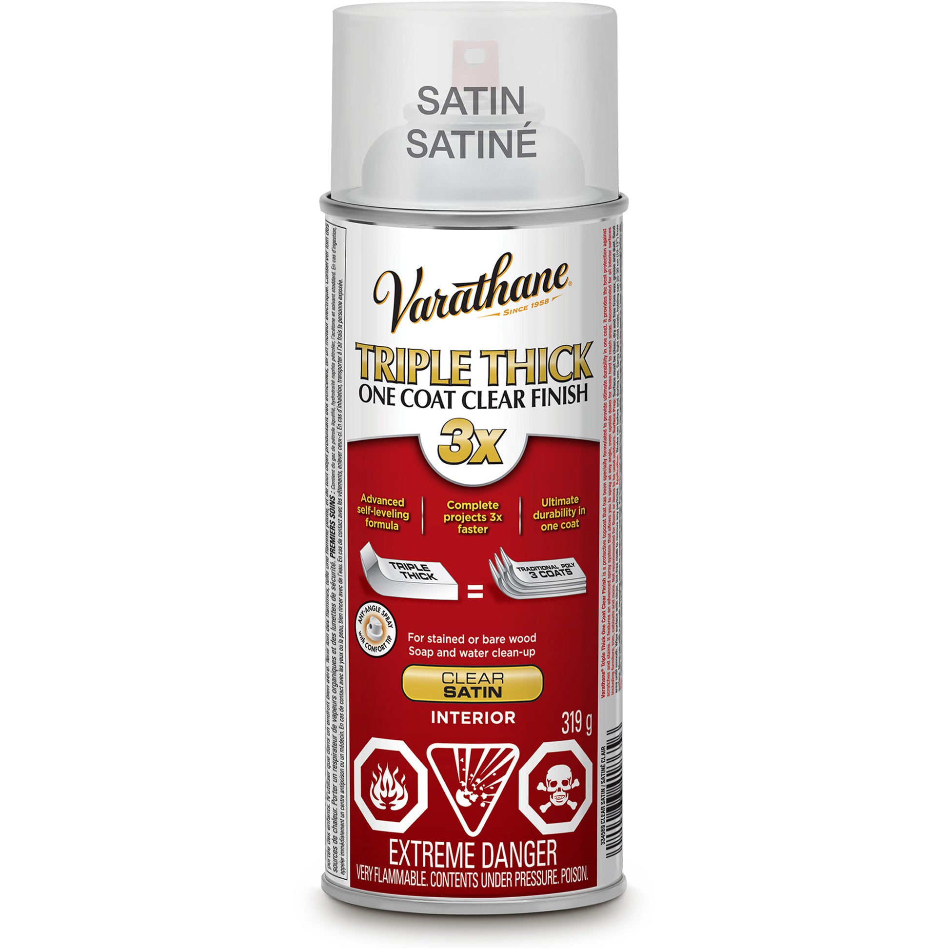 Varathane® Triple Thick One Coat Finish, 319 g, Clear, Satin