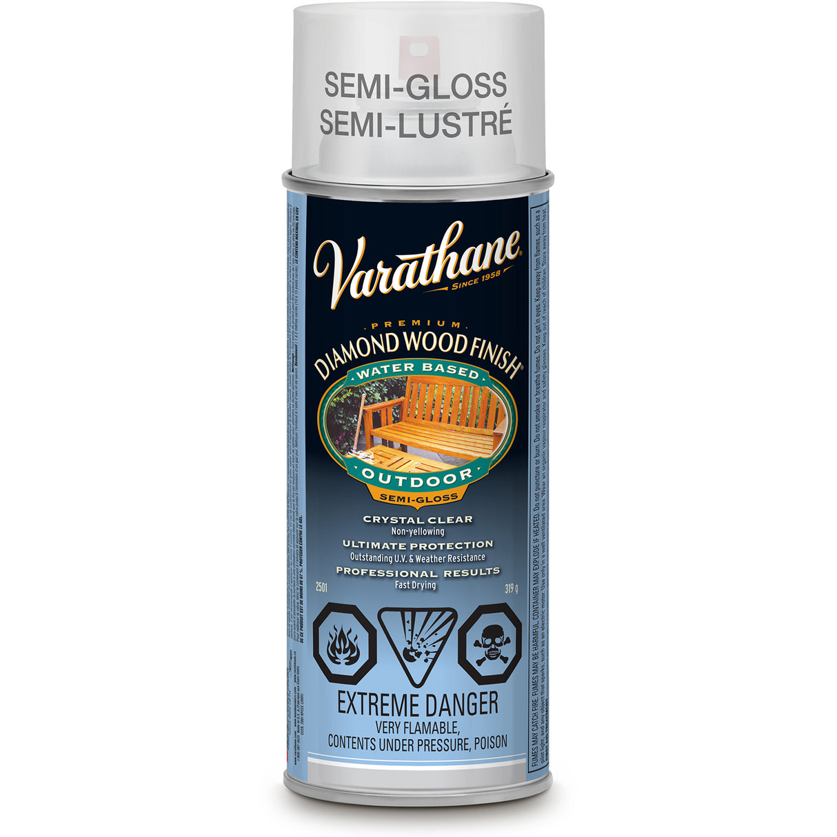Varathane® Diamond Wood Finish® Exterior Finish, 319 g, Clear, Semi-Gloss