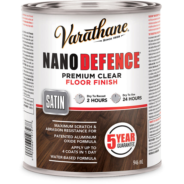 Varathane® Nano Defence® Premium Floor Finish, 946 ml, Clear, Satin