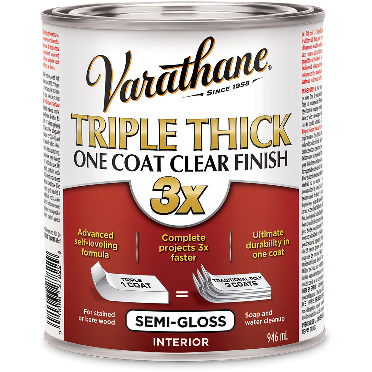 Varathane® Triple Thick One Coat Finish, 946 ml, Clear, Semi-Gloss