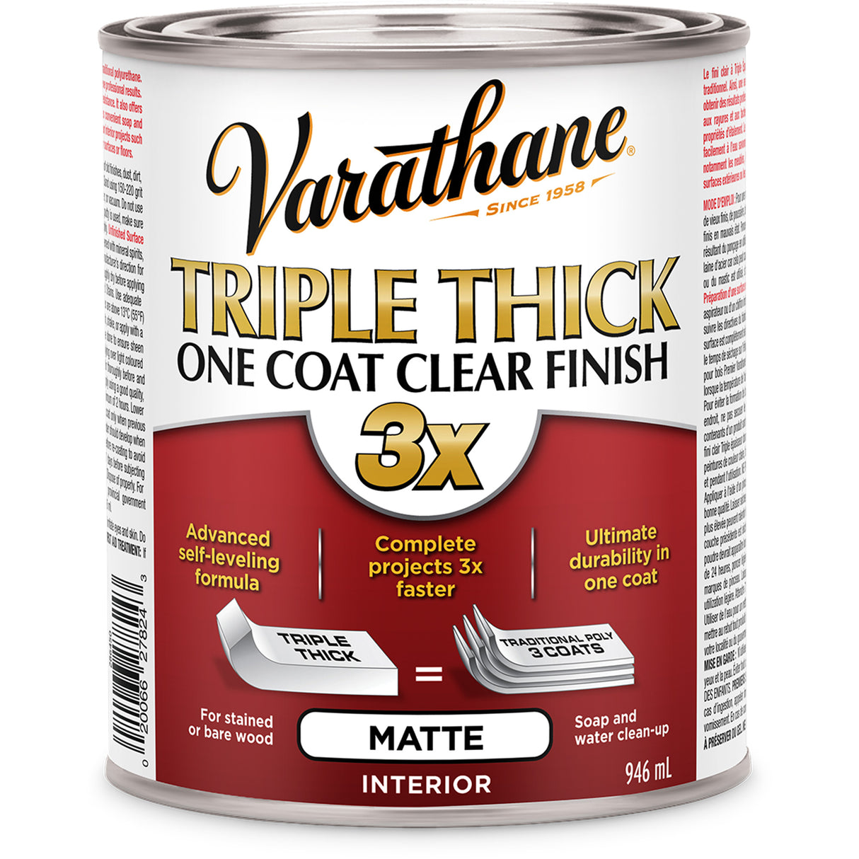 Varathane® Triple Thick One Coat Finish, 946 ml, Clear, Matte