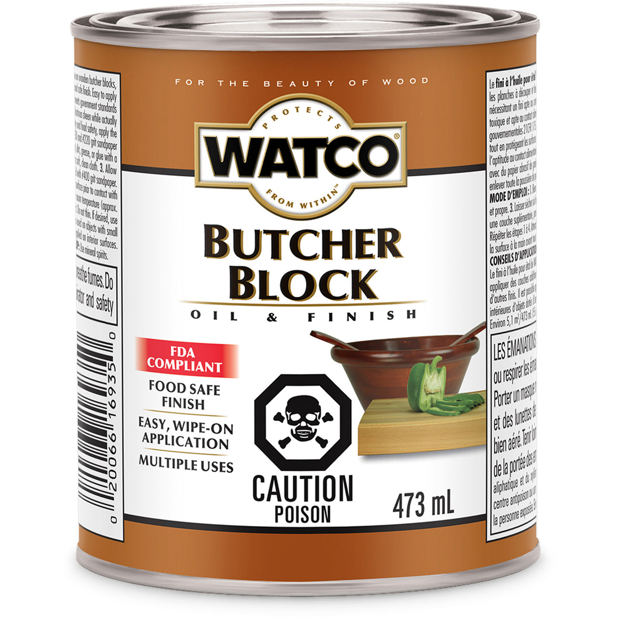 Watco® Butcher Block Oil & Finish, 473 ml, Clear, Transparent