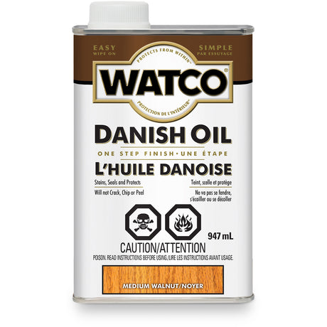 Watco® Danish Oil, 947 ml, Medium Walnuts, Transparent