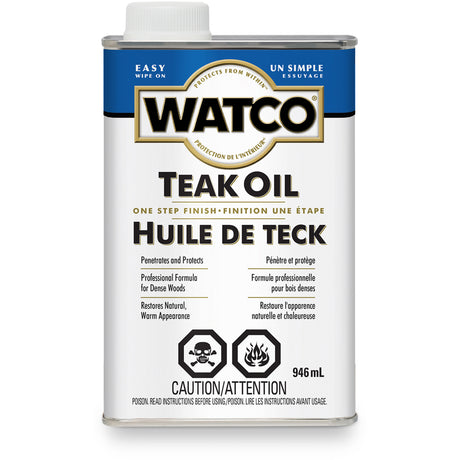 Watco® Teak Oil, 946 ml, Clear, Transparent