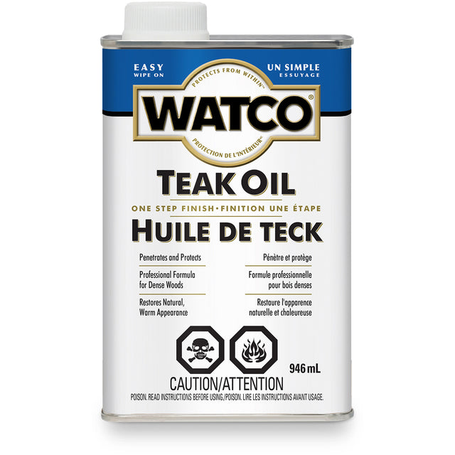 Watco® Teak Oil, 946 ml, Clear, Transparent