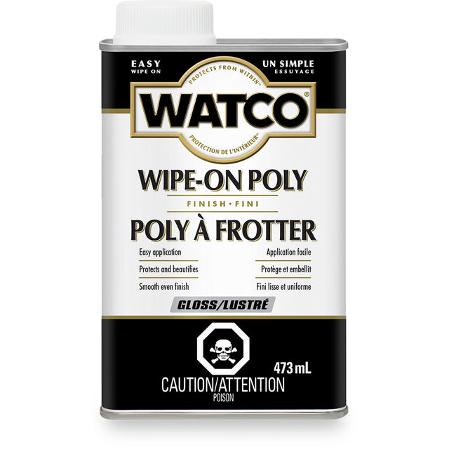 Watco® Wipe-on Poly Stain, 473 ml, Clear, Gloss